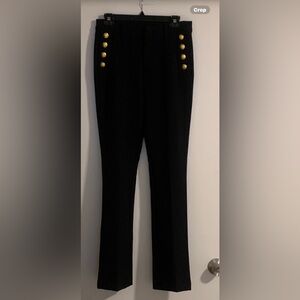 Classic GAP Elegant Black Trousers Gold Button Pocket Detail Size 6